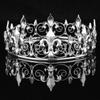 Al por mayor Aleación Galvanizada Redonda Grande Corona Boda Novia Accesorios para el Cabello Corona para el Cabello Corona de Fénix Princesa Incrustada con Cristal Blanco y Diamantes
