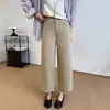 Pantalones favorecedores para todos los tipos de pierna, pantalones de pierna ancha estilo otoño, corte recto simple de cintura alta, que ocultan las caderas, adelgazantes, color liso, jeans holgados para mujer