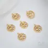 Colgante de Cola de Ballena, Estrella de Mar, Árbol de la Vida, Tulipán, Chapado en Oro Real de 14K con Circonita Incrustada, Colgante para Pulsera o Collar DIY
