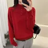 Suéter super bonito de gola alta média para mulheres, novo estilo Outono/Inverno 2026, estilo coreano, tricô solto, top base espessado