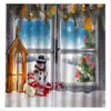 Cortinas com Estampa Digital de Cena de Neve Quente de Natal Transfronteiriça Decoração de Janela de Casa Cozinha Café Cortinas de Janela