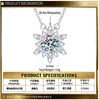 Collar de plata S925 con moissanita para mujer, colgante de copo de nieve, elegante y con estilo, estilo minimalista Ins, exquisita joyería transfronteriza