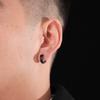 Pendientes de Acero Inoxidable Transfronterizos Europeos y Americanos Pendientes de Acero de Titanio para Hombre Tendencia Coreana Simple 4\9 Hebilla Negra para Oreja Individual para Hombre