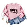Comercio Exterior Deseo Comercio Exterior Estilo Europeo y Americano No Hoy Carta Casual Sudadera de Manga Larga Camiseta Base Holgada