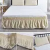 Falda de cama de bola de lana de color sólido, delantal de cama plisado elástico de una sola pieza, colcha doble para niños, funda de cama textil para el hogar de comercio exterior al por mayor