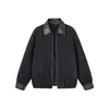 Chaqueta de mezclilla estilo granero con cuello camisero desplegable para hombre, nuevo modelo primavera y otoño 2026, abrigo casual simple suelto retro americano