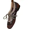 2026 Nuevos Zapatos Pequeños de Cuero Estilo Británico, Zapatos Planos Estilo Old Money, Zapatos Planos de Encaje Versátiles y Modernos para Mujer