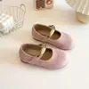 Estilo Artístico de Nicho Piel Genuina Metal Planas Mary Jane Zapatos para Mujer Estación Europea Temperamento Retro Zapatos de un Solo Color Pantuflas de Moda