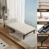 Sofá Vintage de Madeira Maciça Estilo Francês para Sala de Estar, Apartamento Pequeno, Varanda, Sofá-Cama Individual Dobrável, Dupla Utilização