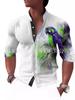 Moda masculina nueva 2024 transfronteriza Europa y Estados Unidos camisa de manga larga con estampado digital 3D camisa casual para hombre con cuello