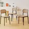 Cadeiras de Rotim Estilo Chinês Atacado, Cadeiras Modernas Minimalistas para Varanda, Cadeiras de Rotim Trançado à Prova de Sol para Pátio Externo, Cadeiras de Uma Pessoa com Encosto para Pousadas