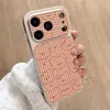 Líneas Rosa-Marrones, Lazo de Oso, Funda para Teléfono con Marco Plateado Adecuada para iPhone 18 Pro, Ventana Grande Funda Suave, Cobertura Total