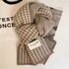 Estilo Coreano Nuevo Tejido Pata de Gallo Doble Cara Otoño e Invierno Cálido Moda Clásico Cuello Combinable Bufanda de Pareja Trendy para Mujer