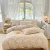 Nuevo conjunto de cuatro piezas estampado de algodón con aloe vera, amigable con la piel, para uso en casa, conjunto de cuatro piezas al por mayor, conjunto de cuatro piezas de algodón suave lavado