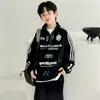 Moletom com Zíper para Meninos Outono 2026 Novo Casual Outono Roupa de Cima para Crianças Médias e Grandes Estiloso Travesso Legal Camada Base Tendência