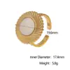 Anillo Abierto de Gota de Aceite Nuevo de Acero Inoxidable Transfronterizo Moda Versátil Estilo Retro Francés Joyería Chapada en Oro de 18K Acero de Titanio
