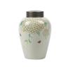 Tarro de Cerámica para Té de Hortensias Hecho en Fábrica con Tapa de Aluminio de Doble Capa para Guardar Té, Juego de Té, Tarro para Cenizas, Tarro Sellado, Tarro Vacío
