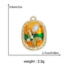 Estilo Pintura al Óleo Artística DIY Accesorios Colgantes para Collar Pulsera Colgante Marco de Fotos Tulipán Colorido Flor Colgante Adorno Colgante