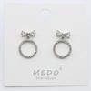 Aretes Femeninos Personalidad Coreana Casual Ins Aretes de Lazo Aretes Redondos Moda para Mujer Aretes de Aguja de Plata 925
