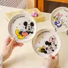 Plato Cerámico Redondo para Snacks de Mickey de Disney, Vajilla Redonda, Plato para Desechos de Huesos del Hogar, Plato para Condimentos de Sushi, Regalo de Inauguración de Casa