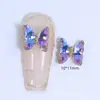 Arte de Uñas Cristal Mariposa Diamante Joyería Super Brillante Hielo Transparente Color Aurora Popular en Internet Venta Caliente Decoración de Uñas Metálica Tridimensional