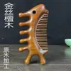 Peine de Masaje Meridianos de Sándalo Dorado Personalizado, Peine de Madera para Cuero Cabelludo y Cabeza, Peine Meridianos, Peine de Cinco Dedos para Terapia Capilar de Mujeres