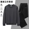 Conjunto casual de moletom masculino, nova moda primavera e outono, versátil, respirável, gola redonda, conjunto esportivo de duas peças