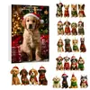 Calendario de Adviento Navideño 2026 Transfronterizo Caja Sorpresa para Amantes de Perros, Adornos para Árbol de Navidad, Decoraciones Colgantes Acrílicas