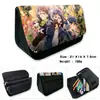 Estuche para lápices de estudiante de lona de gran capacidad de doble cremallera para la maravillosa aventura de JOJO, estuche para lápices de papelería, cartera