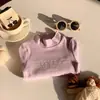 Camiseta para Bebés y Niños Primavera y Otoño Capa Base Semi-cálida Engrosada para Bebé Top Otoño e Invierno Niños Niñas Ropa Interior Top de Cuello Semi-alto