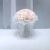 169 Casamento ao Ar Livre Simulação Rosa Segurando Flor Estilo Ocidental Noiva Segurando Flor Certificado Proposta Bouquet de Rede de Mão