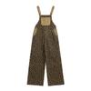 Moda Nova Outono e Inverno 2025 Macacão com Estampa de Leopardo Feminino Solto Cintura Alta Efeito Emagrecedor Caimento Amplo Perna Larga Calça Jeans