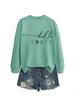Amazon Ebay Estación Independiente Transfronteriza Casual Simple Elegante Dama Hola Cuarenta Corazón Sudadera de Manga Larga