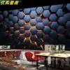 KTV bar box 3D 3D geométrico hexagonal papel de parede e-sports papel de parede corredor fundo de TV parede mural de tecido