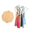 Marcapáginas de Madera en Blanco con Borlas, Marcapáginas Creativo para Estudiantes, Marcapáginas Hueco para Escribir, Pintura al Óleo, Tallado, Artesanías de Madera