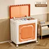 Caixa de Armazenamento de Roupas Grande Capacidade Doméstica Caixa de Armazenamento com Tampa Articulada Caixa de Armazenamento Dobrável Multifuncional Cesta de Armazenamento de Brinquedos e Lanches