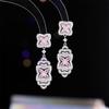 Brincos de Design Leve de Luxo Indústria Pesada para Noiva Estilo Igual ao de Liying Zircônia Incrustada Elegante Doce Moda Brincos com Pino de Prata S925