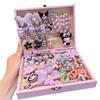 Caja de regalo con accesorios para el cabello para niños Kulomi, regalo de cumpleaños para niñas, caja de joyería con horquillas de Sanrio de dibujos animados de princesas