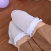 Medias Lolita con Borde de Encaje, Calcetines JK Hasta la Rodilla, Estilo Japonés Pura Deseo Blanco Seda 80D Terciopelo Hasta el Muslo en Stock