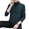 Camiseta de manga larga de terciopelo de doble cara para hombre, con cuello medio, para invierno, para primavera y otoño, con cuello medio alto y combinable.