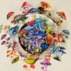 56 Adesivos de Cogumelos em Aquarela Fresca Feitos de Material Pet Transparente, Ilustrações Coloridas de Cogumelos, Adesivos Artísticos Naturais de Plantas