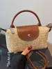 Bolso de Moda de Lujo tipo Bollo de Paja para Mujer 2026 Nuevo Estilo Bolso de Playa Vacaciones Bolso Pequeño Cruzado Tejido a Mano de Nicho