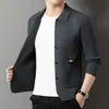 Jaqueta cardigã de malha masculina, nova jaqueta top simples de cor sólida casual da moda de outono para homens, luxo leve