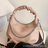 Bolso de Hombro Transfronterizo Nuevo Estilo con Patrón de Lichi y Volantes para Mujer, Casual, Color Transparente, Textura de Alta Gama, para Viajes, Combinable