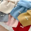 Bufanda de Punto de Lana Suave y Esponjosa Linda para Mujer Invierno Estilo Coreano Versátil Atmósfera Sensación Pareja Cálido Estudiante Bufanda de Lana