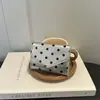 Cartera pequeña clásica de lunares estilo coreano para mujer, disponible en varios colores, suave y duradera, monedero tipo clutch para mujer estilo ins