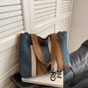Bolsa de Ombro Transfronteiriça para Mulheres, Bolsa de Grande Capacidade, Novo Modelo 2026, Bolsa Casual para Estudante Universitário, Bolsa Tote de Ombro em Lona