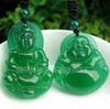 Atacado de fábrica ágata calcedônia grande Guanyin calcedônia verde Guanyin Buda terno de casal