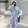 Ropa Infantil Traje para Niños Ropa de Verano para Niños Camiseta de Dibujos Animados de Manga Corta Grande para Niños Pantalones Cortos Ropa Deportiva para Niños Conjunto de Dos Piezas