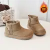 Botas de Nieve de Moda para Niñas Zapatos de Algodón 2026 Otoño/Invierno Nuevo Estilo Coreano Cómodas Con Felpa Versátiles Para Niños Medianos Botas de Algodón